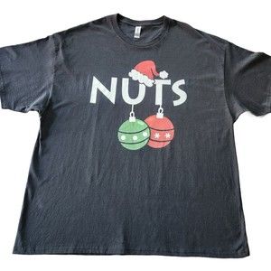 Men 3XL Black TSHIRT CHEST NUTs Funny Xmas Unisex Women Adult Joke  Xmas Ball